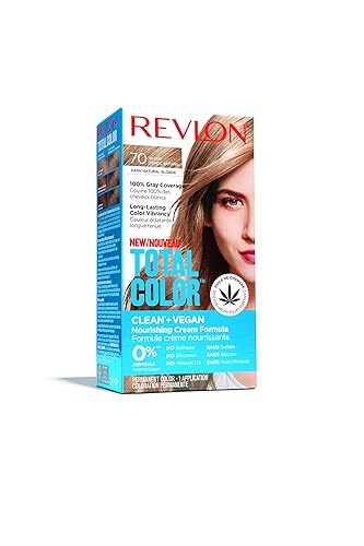 Revlon Total Color Permanent Hair Color, Clean and Vegan, 100% Gray Coverage Hair Dye, 70 Dark Natural Blonde, 3.5 oz Beauty & Personal Care REVLON