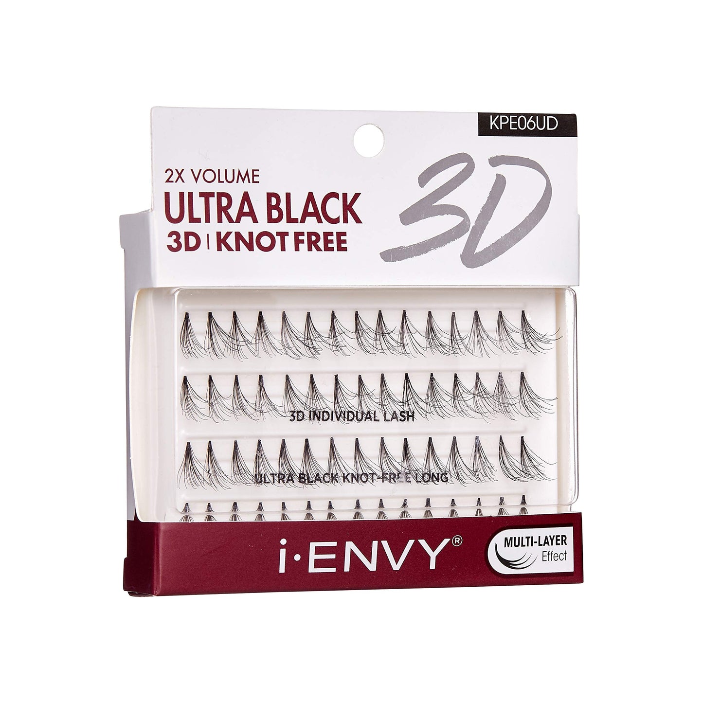 i-ENVY 2X Volume 3D Ultra Black Individual Lashes (3 PACK, Knot Free - Long) Beauty & Personal Care i•ENVY