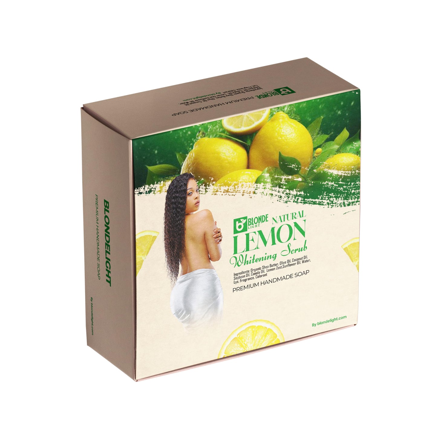 BLONDELIGHT Lemon Soap | Refreshing & Moisturizing Bar with Shea Butter & Natural Oils for Soft, Clean Skin | Invigorating Lemon Zest, Gentle Daily Beauty & Personal Care BLONDELIGHT