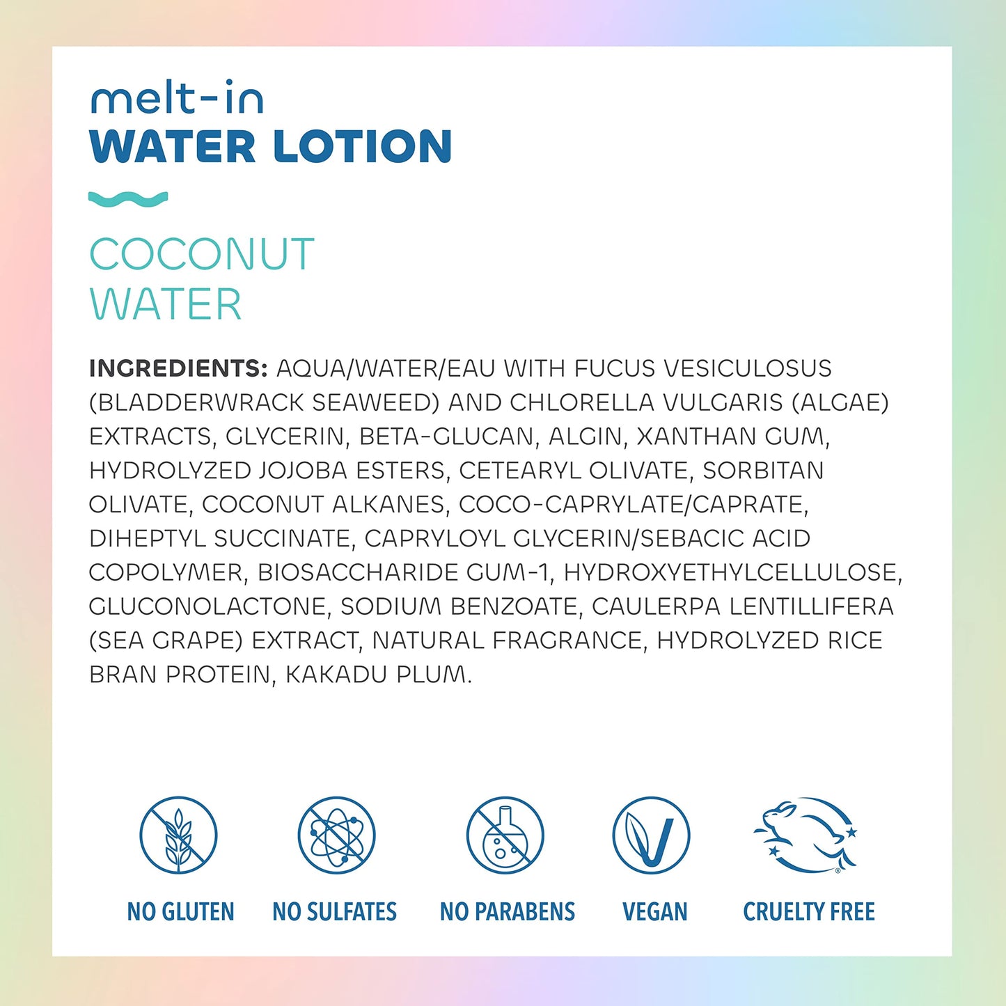 Seaweed Bath Co. Melt-In Water Lotion, Coconut Water Scent, 4 Ounce, Sustainably Harvested Seaweed, Sea Grape, Beta-Glucan Beauty & Personal Care The Seaweed Bath Co.