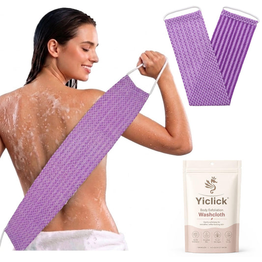 Yiclick Dual-Textured Exfoliating Washcloth Towel - Back Scrubber for Use in Shower Bath, Exfoliating Body Scrubber Exfoliator, Japanese Exfoliate Beauty and Personal Care Yiclick Default Title