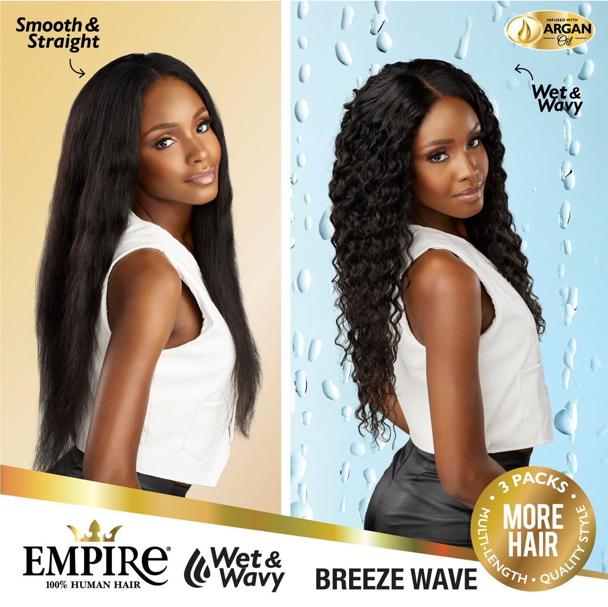 Sensationnel Empire Multi Weave-Wet&Wavy Breeze Wave,12 14 16in,1B OFFBLACK