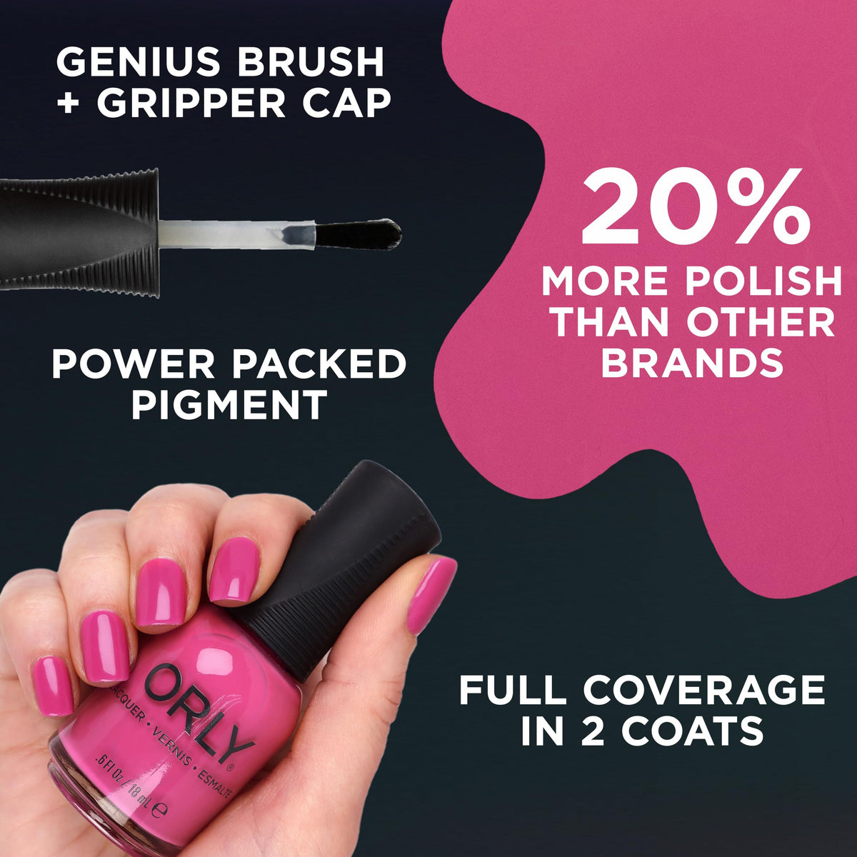 Orly Most Definitely Nail Polish | Limited Edited 1980s Collection |Neon Coral Creme | Long-Wearing, Quick Drying & Chip Resistant Formula |