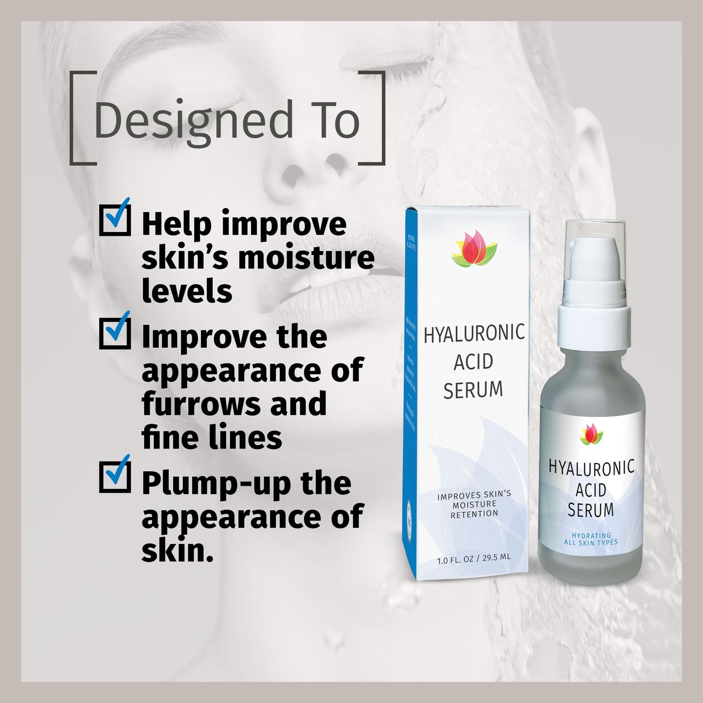Reviva Labs Hyaluronic Acid Serum for Face and Neck - Moisturizing, Nourishing, and Hydrating Serum Acido Hialuronico - Face Serum for Women, 1 Fl Oz Beauty & Personal Care Reviva Labs