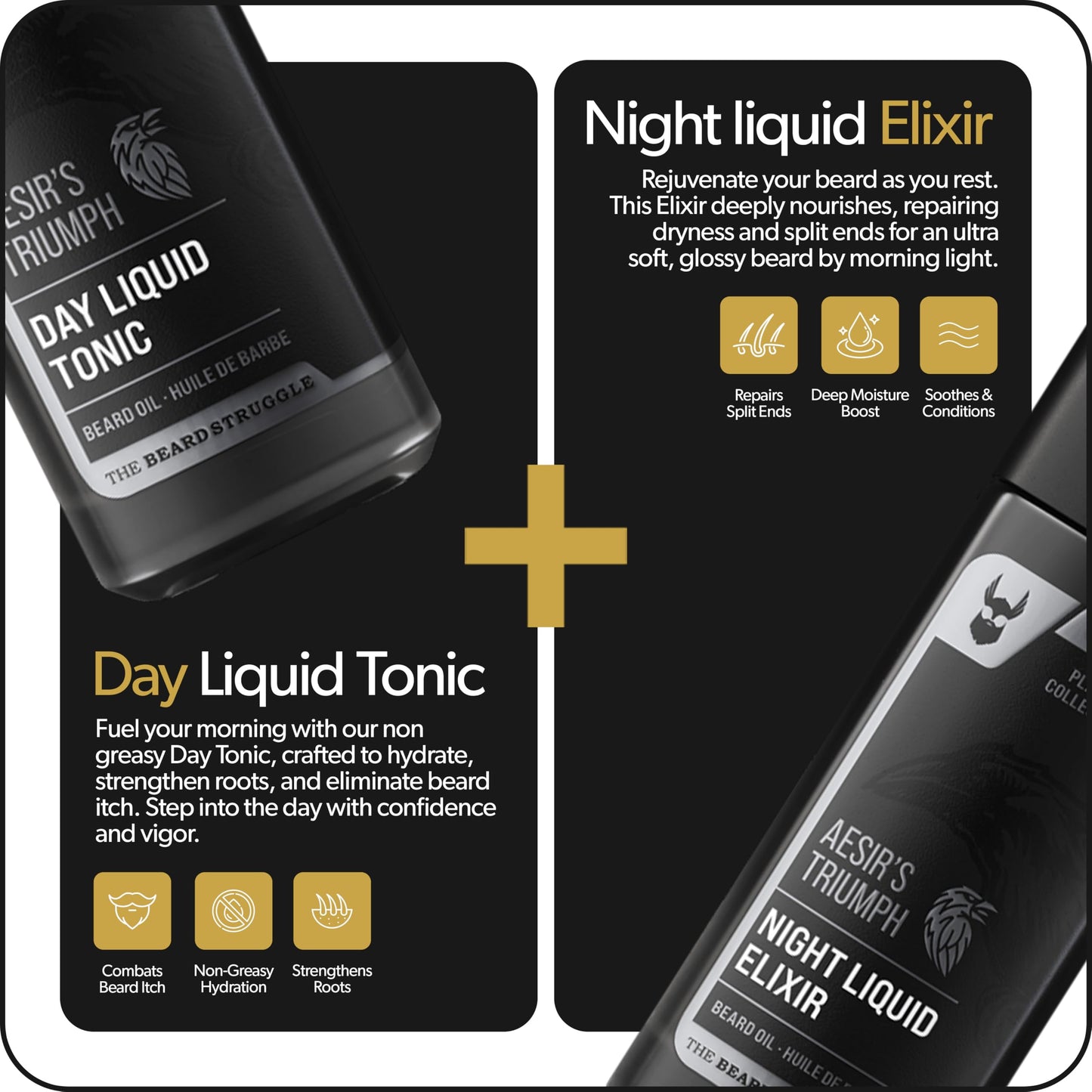 The Beard Struggle Tonic + Elixir Beard Oil Bundle - Platinum Collection - Grooming Beard Oil - Softens, Moisturizers, and Strengthens Beard Growth Beauty and Personal Care The Beard Struggle