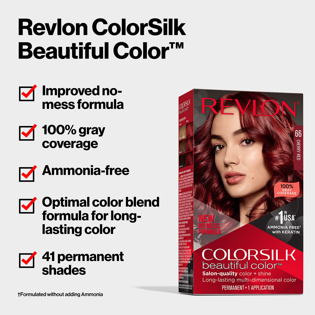 Revlon Colorsilk Beautiful Color Permanent Hair Color, Long-Lasting High-Definition Color, Shine & Silky Softness with 100% Gray Coverage, Ammonia Beauty & Personal Care REVLON