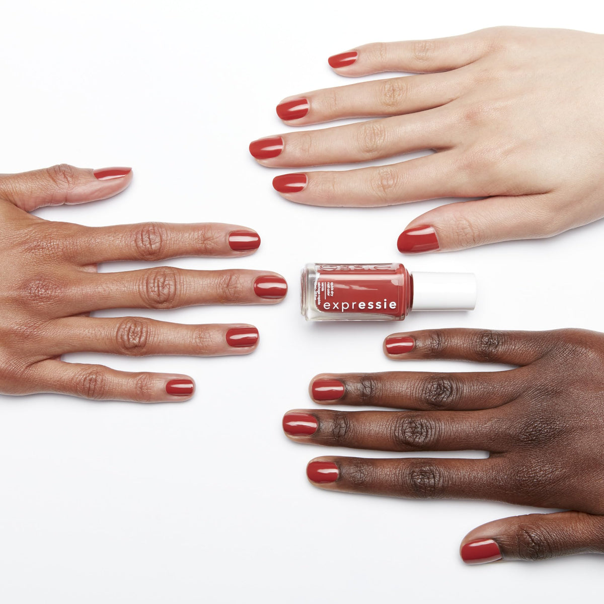 essie Expressie Nail Polish, Quick-Dry Brick Red Nail Polish, Vegan, Hustle N' Bustle, 0.33 fl oz