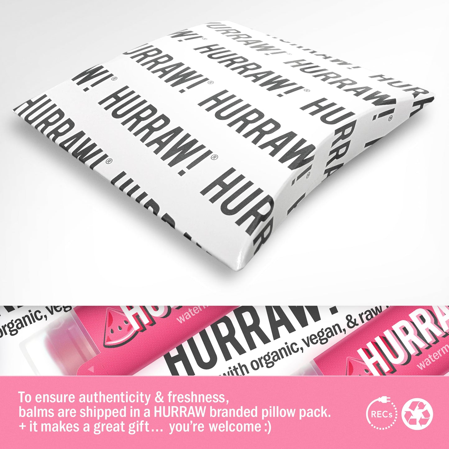 Hurraw! Watermelon Lip Balm, 3 Pack: Organic, Certified Vegan, Cruelty and Gluten Free. Non-GMO, 100% Natural Ingredients. Bee, Shea, Soy and Palm Beauty and Personal Care HURRAW!