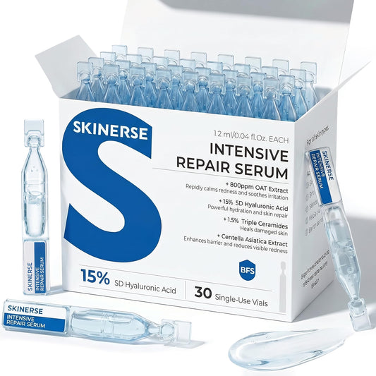 SKINERSE Intensive Repair Serum, 15%Hyaluronic Acid for Sensitive Skin Anti Aging Ultra Hydrating Serum for Face Calming Barrier Repair Redness Relief Beauty & Personal Care SKINERSE