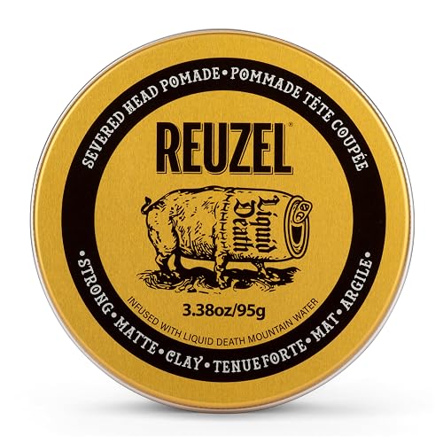 REUZEL and Liquid Death Severed Head Matte Clay Pomade, Strong All Day Hold, Water Soluble, Matte Finish and Non-Greasy Formula, Easy To Wash Out Beauty & Personal Care REUZEL