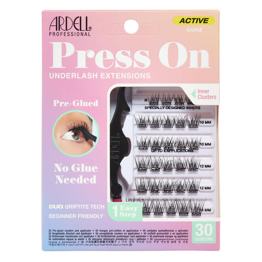 Ardell Active Press On Lashes, Underlash Cluster Eyelash Extensions, - Pre-Glued Lash Clusters, Natural Self Adhesive Eyelashes, No Glue Needed, DIY