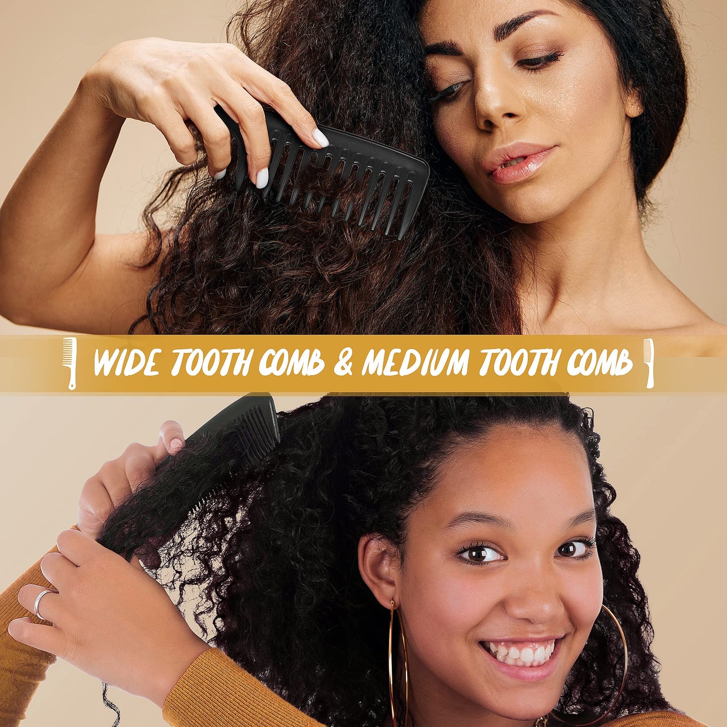 SalonSilk Professional Combs Set for Natural Black Curly Hair for Ladies Beauty and Personal Care SALON SILK