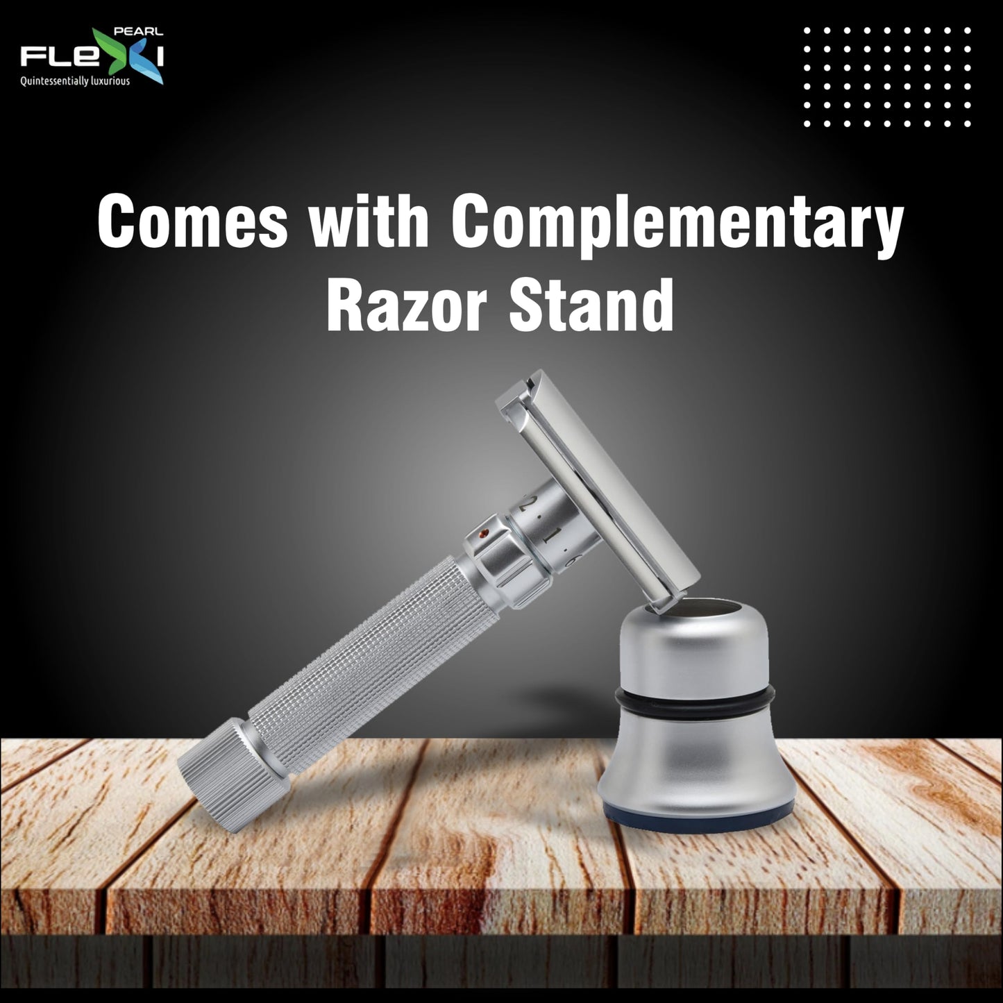 Pearl Flexi Adjustable Safety Razor Version V12 - Reusable Metal Razor made of 100% Brass - Eco Friendly Double Edge Razor for Men - Men's Shaving Beauty and Personal Care PEARL