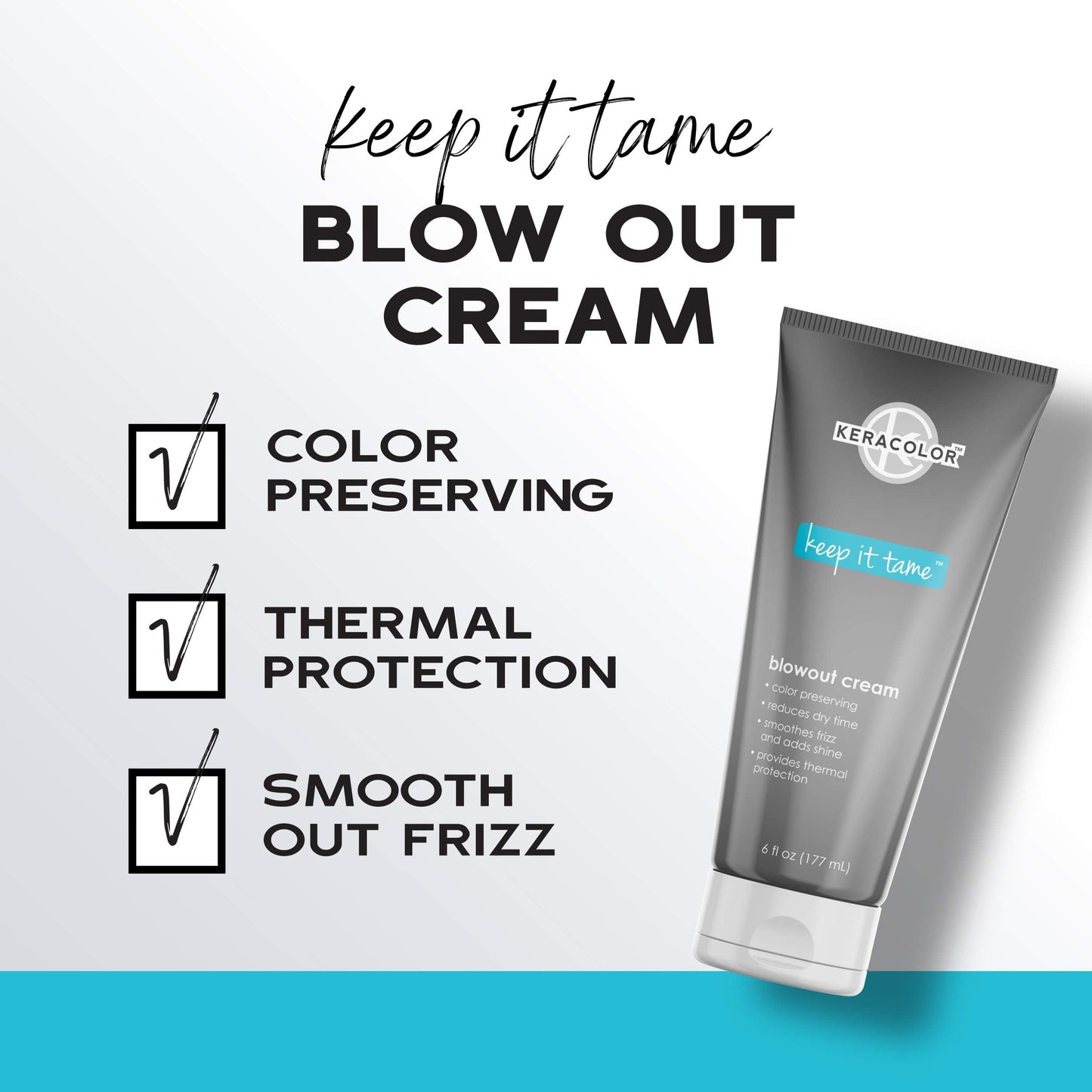 Keracolor Blowout Smoothing Cream for Hair, Color Preserving, Heat Protectant Styling Treatment, 6 Fl Oz Beauty & Personal Care KERACOLOR