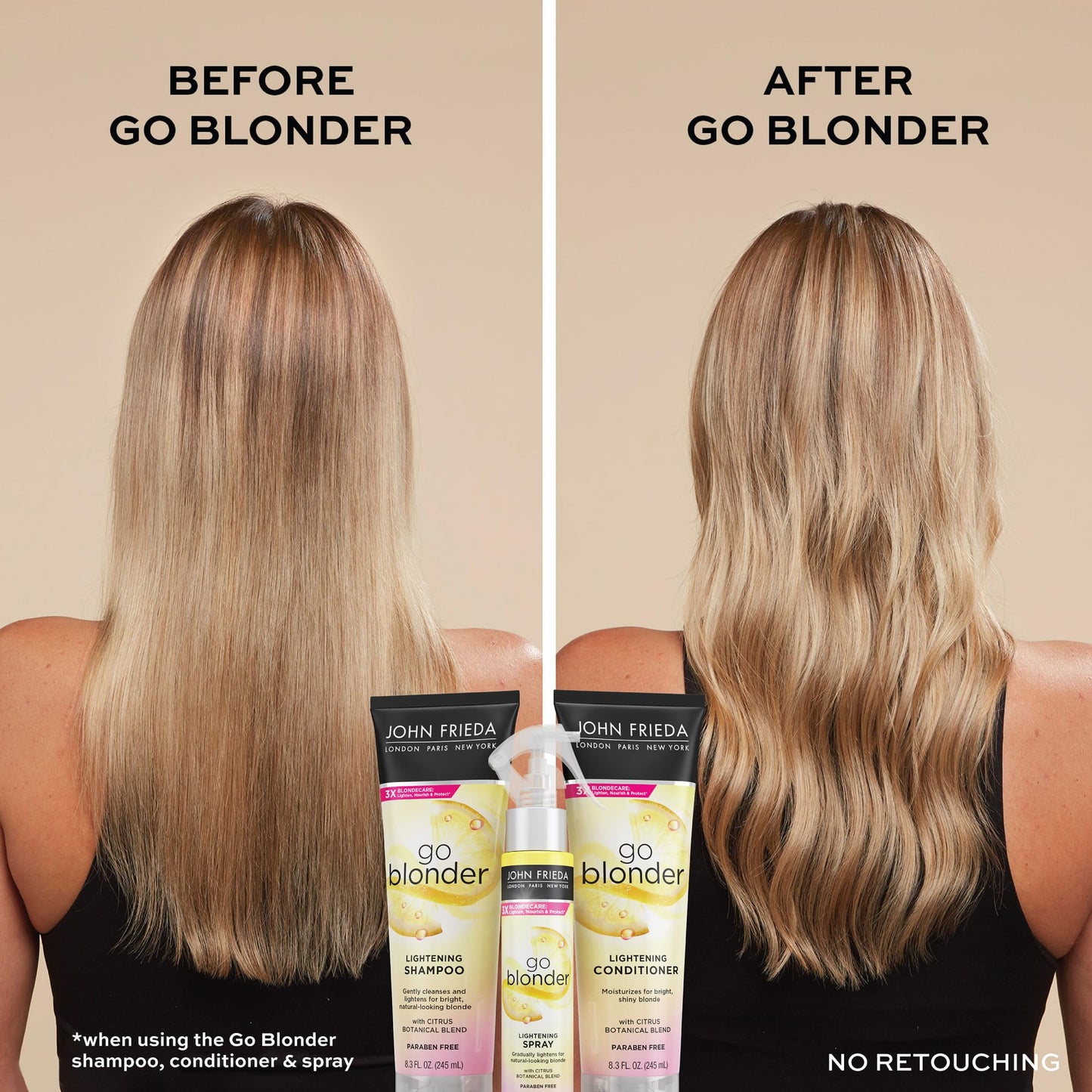 John Frieda Go Blonder Lightening Spray, Controlled Hair Lightener to Gradually Lighten Hair, with Citrus and Chamomile BlondMend Technology, 3.5 Oz Beauty & Personal Care John Frieda