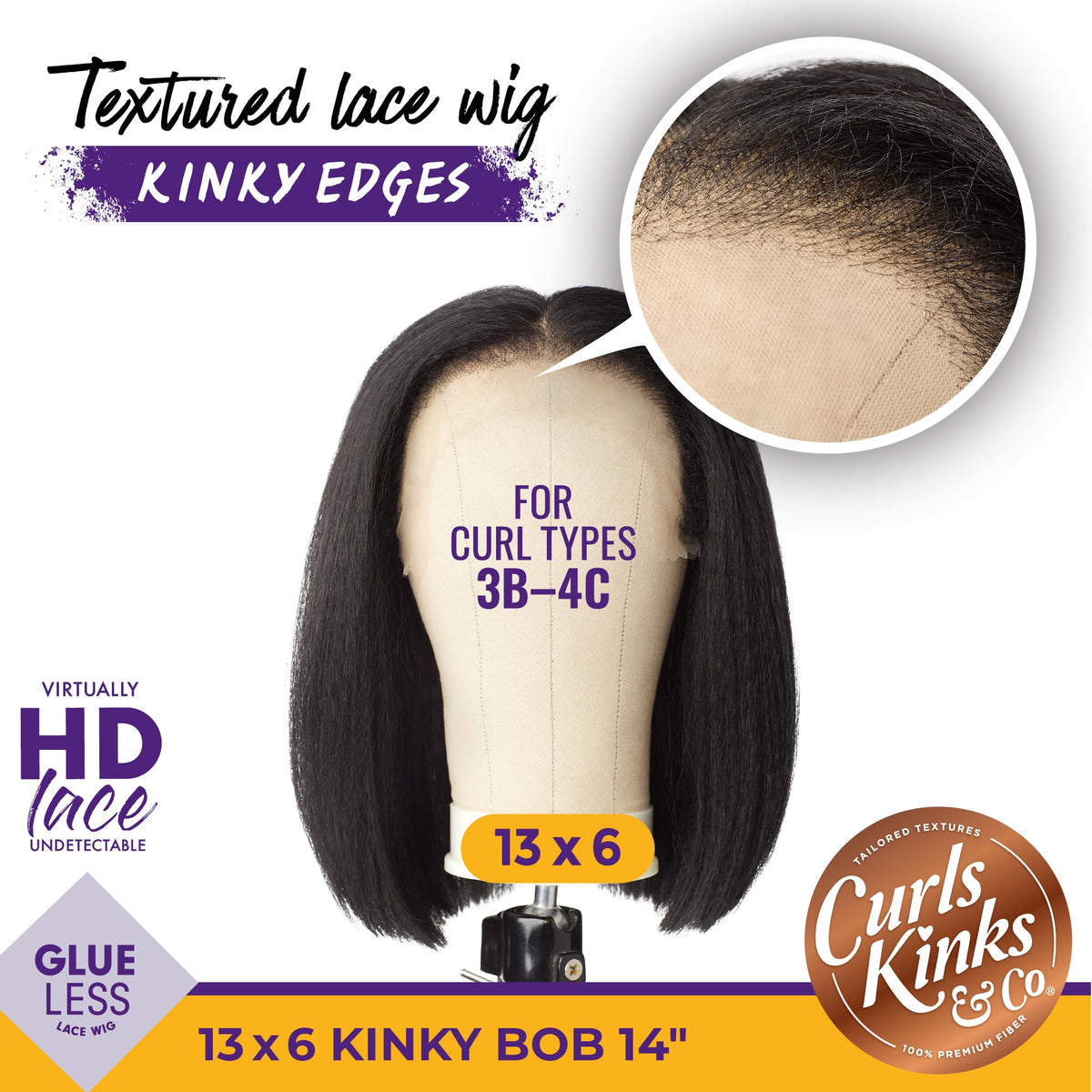 Sensationnel CKCO Kinkyedges Wig-Kinky Bob 14 Inch, BALAYAGEGOLD