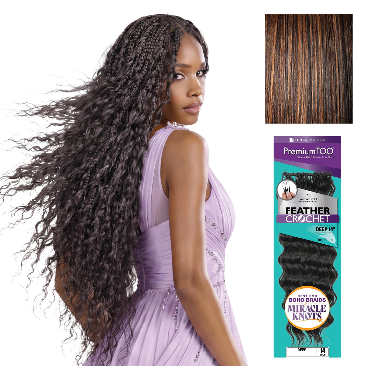 Sensationnel PremiumToo Feather Crochet Braids-Deep,14 inch, S1B/30