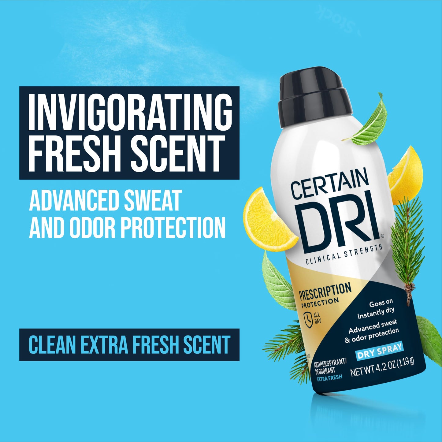 Certain Dri Prescription-Strength Clinical Antiperspirant Dry Spray - 72-Hour Sweat & Odor Protection for Men & Women - Extra-Fresh Scent Beauty & Personal Care Certain Dri