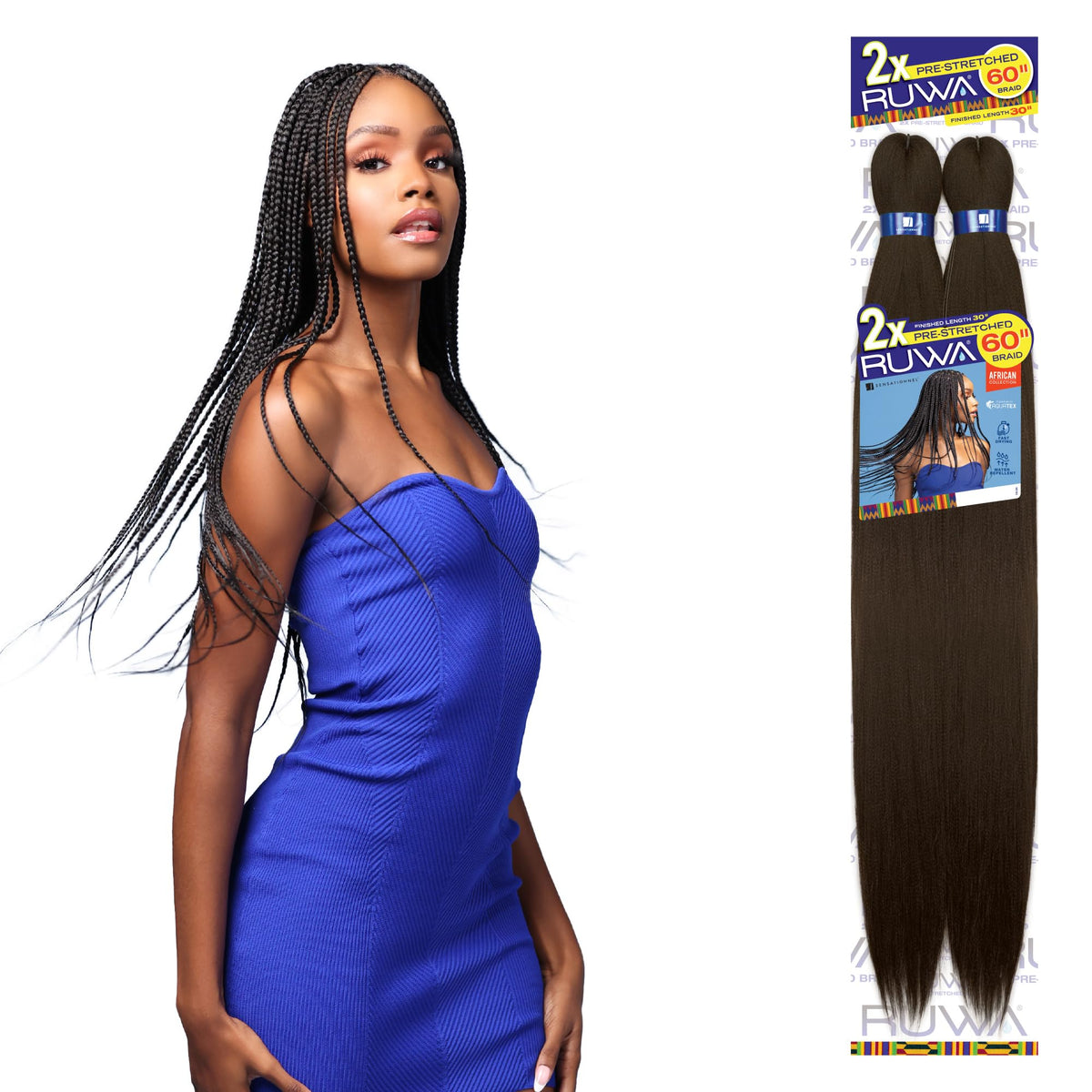 Sensationnel Ruwa Prestretched Braiding Hair-2X 60in,4pk 27 HONEYBLONDE