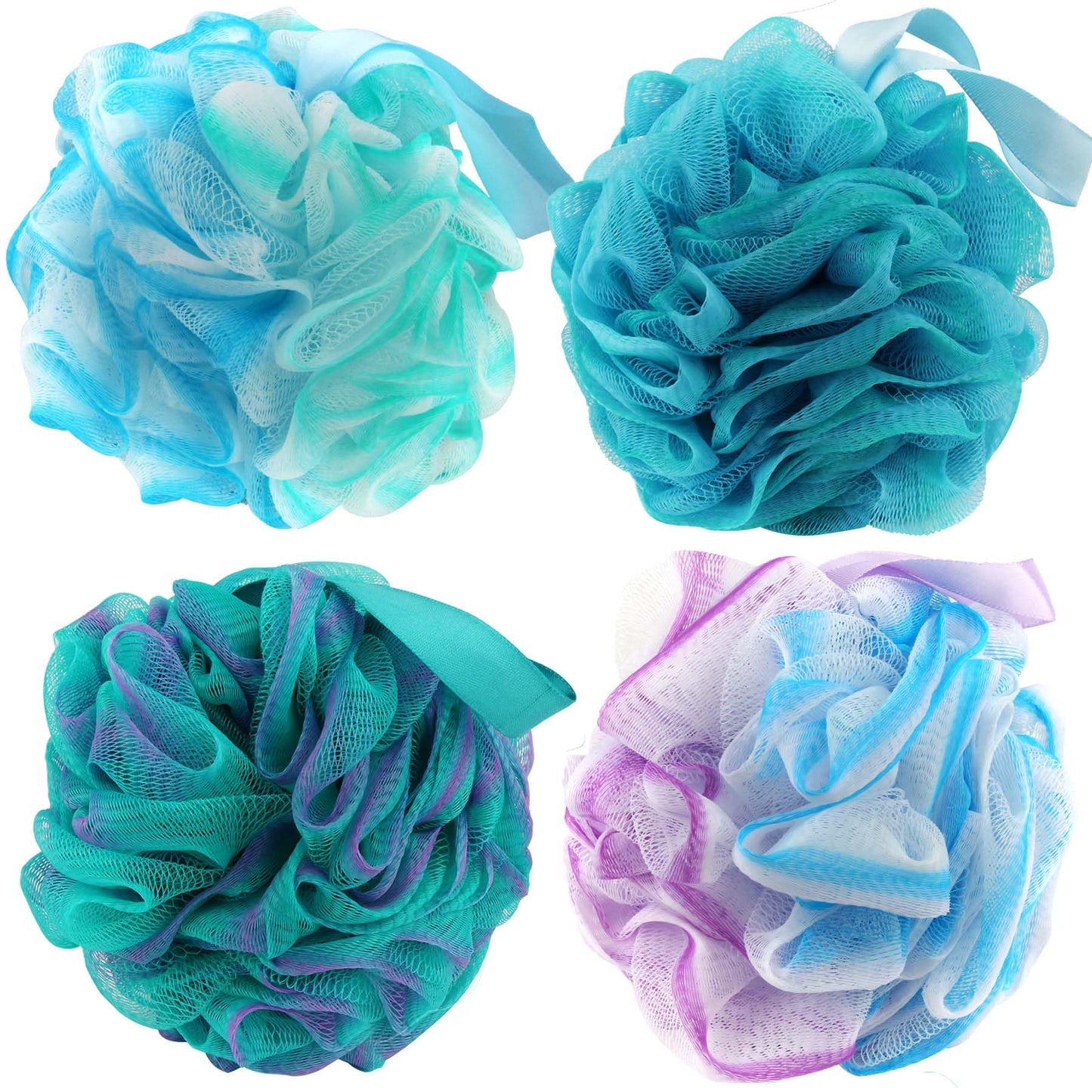 Chuya Bath Sponges Loofahs 70 Grams Large Size,4 Pack Shower Sponge Exfoliating Cleaning Bath Loofa Body Scrubber Balls for Women Men Children Washing Beauty and Personal Care Chuya