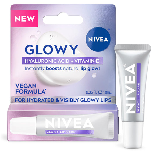NIVEA Glowy Lips, Vegan Lip Balm with Hyaluronic Acid, Vitamin E, and Magnolia Extract, Moisturizing Lip Balm Instantly Boosts Natural Lip Glow, 0.35 Beauty and Personal Care NIVEA