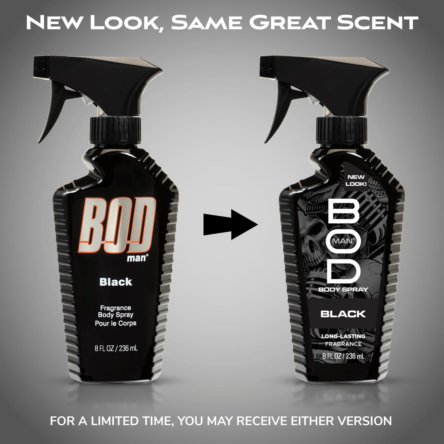 BOD man Fragrance Body Spray, Black, 8 fl oz (Pack of 2) Beauty & Personal Care BOD man