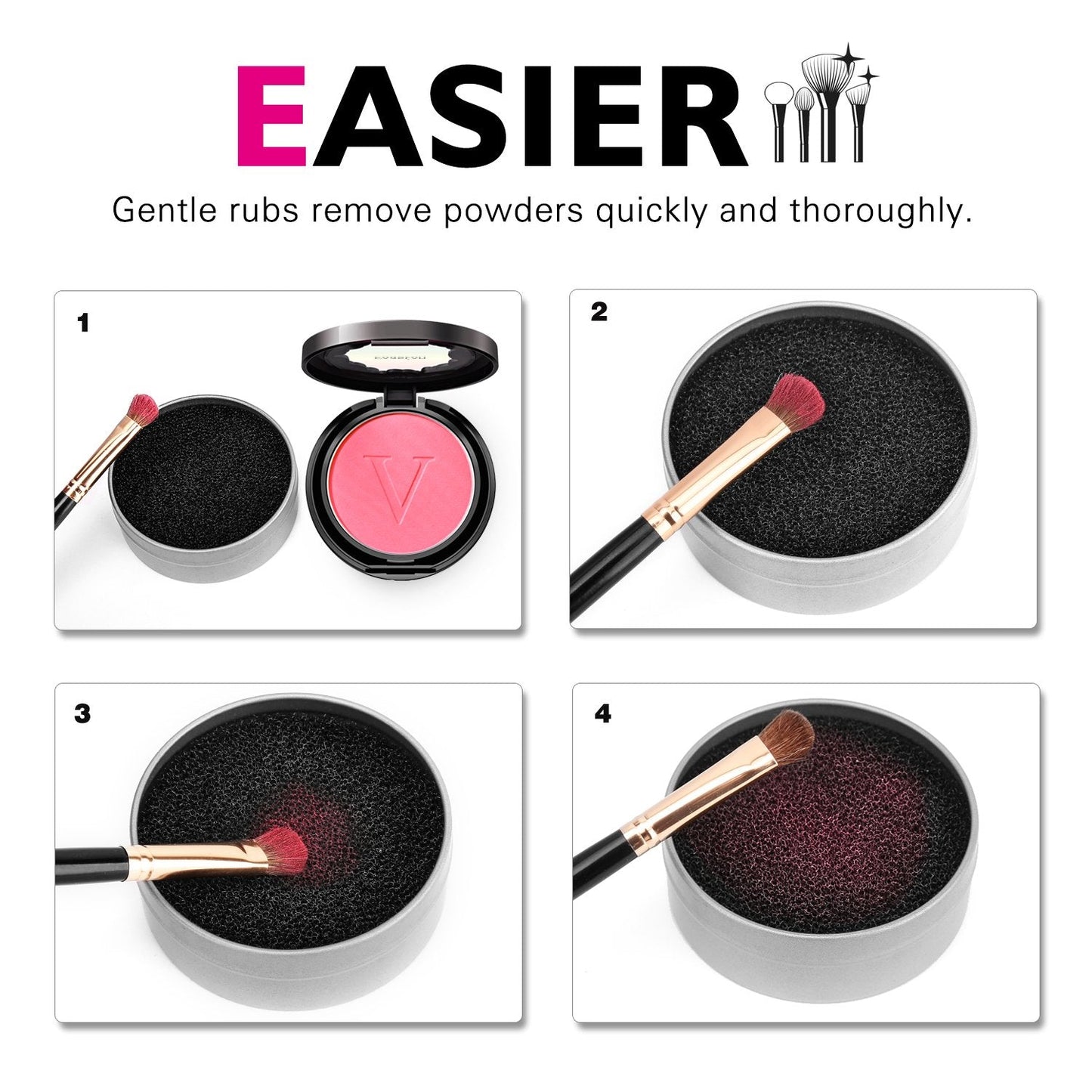 Luxspire Makeup Brush Cleaner Quick Wash Sponge Remover Color From Brush Makeup Cleaner Tool Switch Eye Shadow Color Dry Clean Box Beauty & Personal Care Luxspire