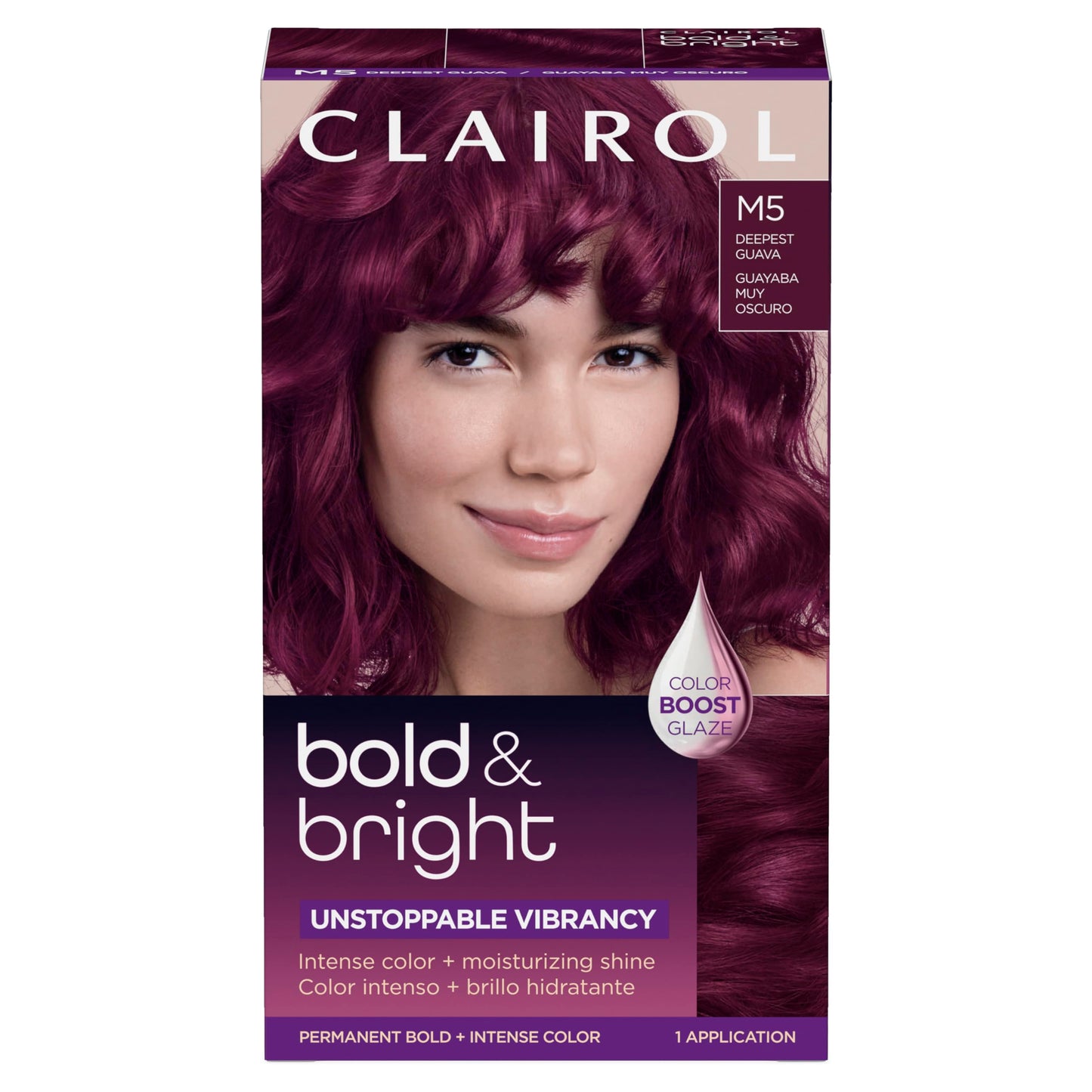 Clairol Bold & Bright Permanent Hair Dye, M5 Deepest Guava Hair Color | Intense Vibrancy + Moisturizing Shine | Includes Color Boost Glaze to Amplify Beauty and Personal Care Clairol
