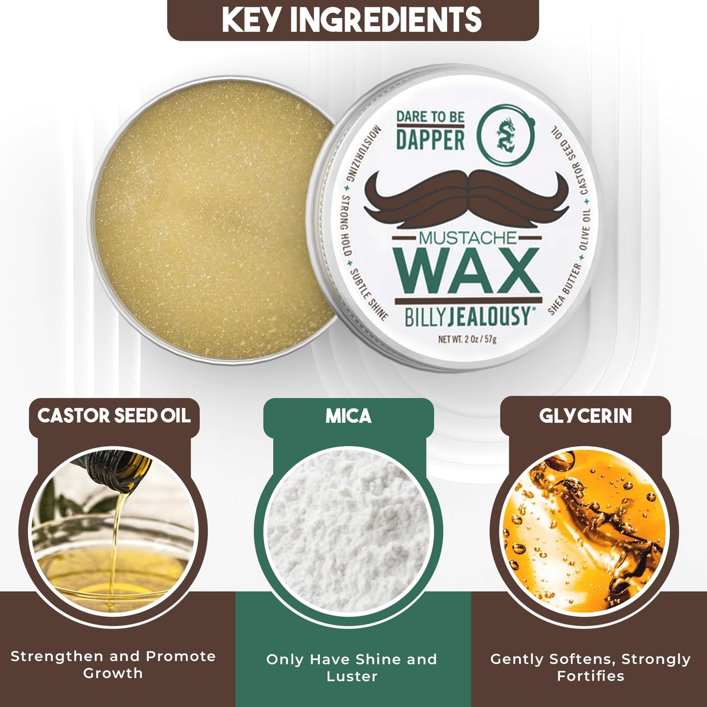 Billy Jealousy Bulletproof Strong Hold Mustache Wax, Conditioning Travel-Friendly Styling Product with Woodsy Lavender, Tropical Fruit, and Oak Moss Beauty & Personal Care Billy Jealousy