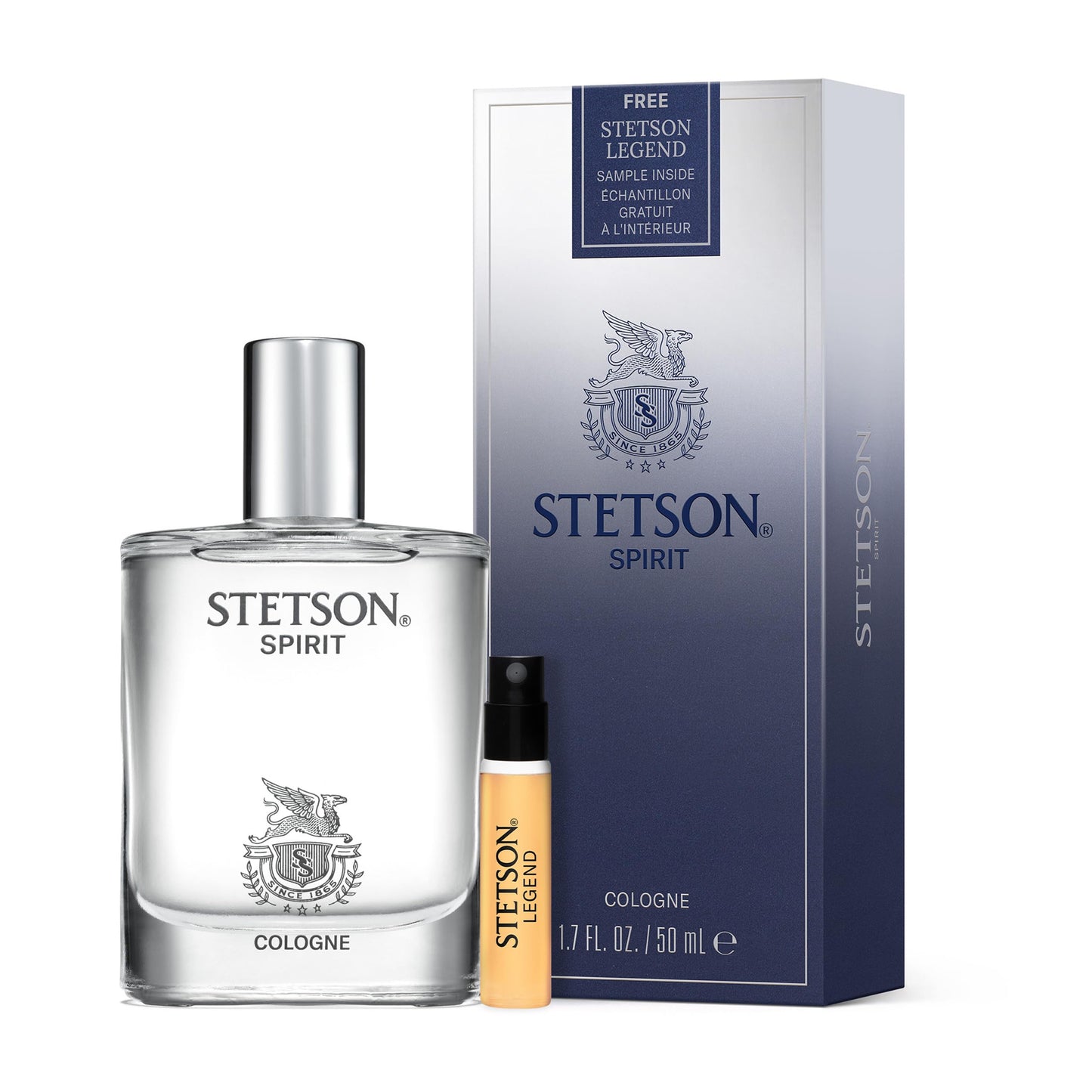 Stetson Spirit 1.7 oz Cologne w/ 1.5mL Legend Vial Beauty & Personal Care Stetson