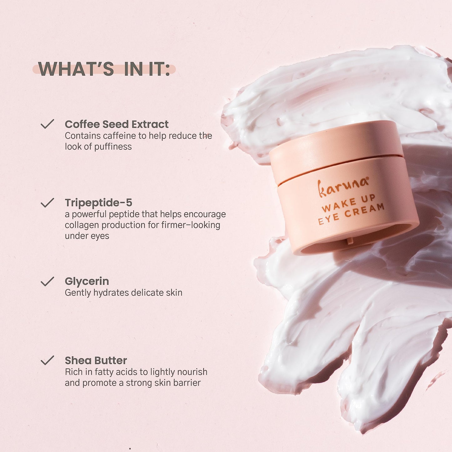 Karuna - Wake Up Eye Cream with Coffee Cherry & Tri-Peptides, Caffeine Eye Cream, Under Eye Brightener, Anti Aging Serum, Moisturizer for Puffiness Beauty & Personal Care Karuna