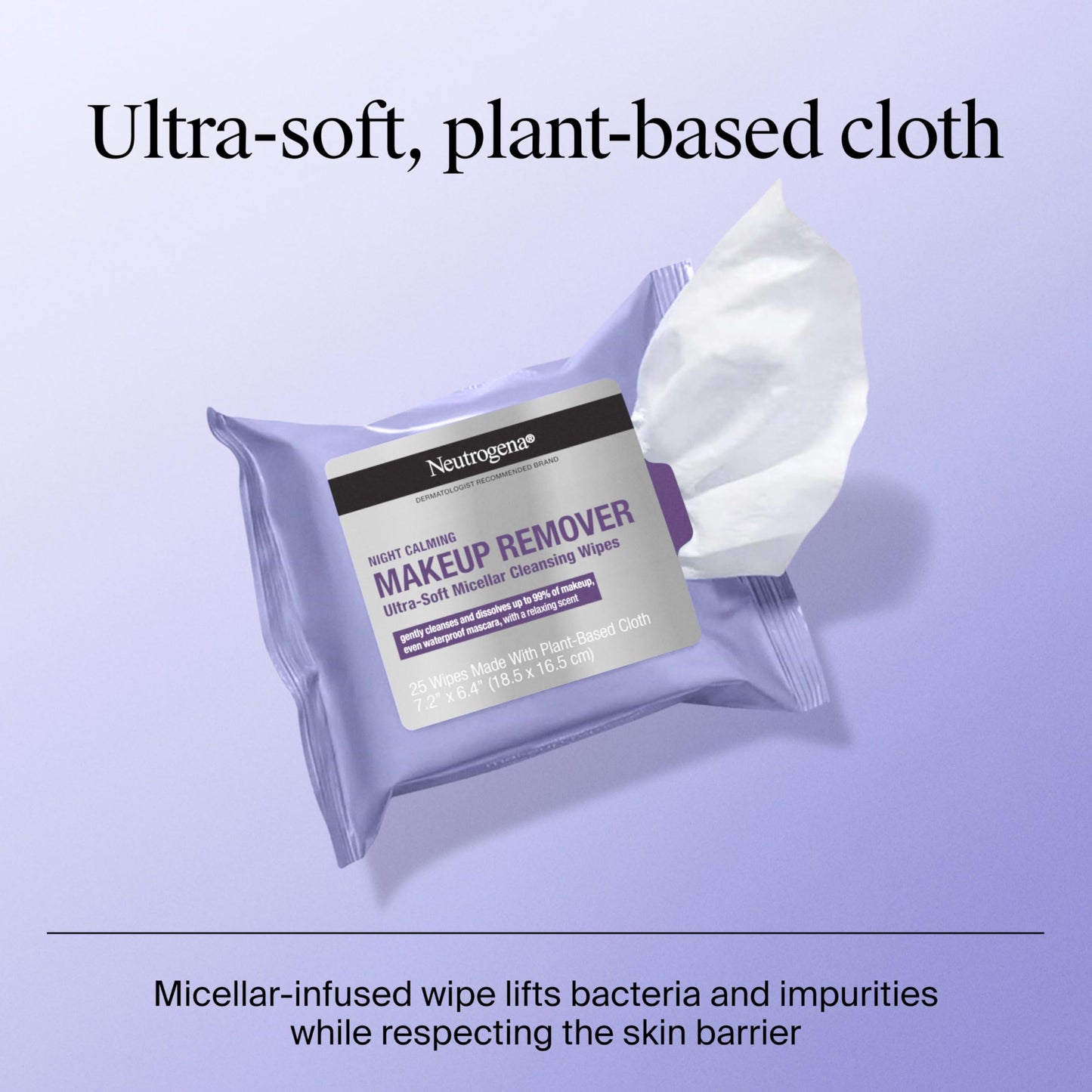 Neutrogena Makeup Remover Night Calming Cleansing Towelettes, Disposable Nighttime Face Wipes to Remove Dirt, Oil & Makeup, 25 ct Beauty & Personal Care Neutrogena