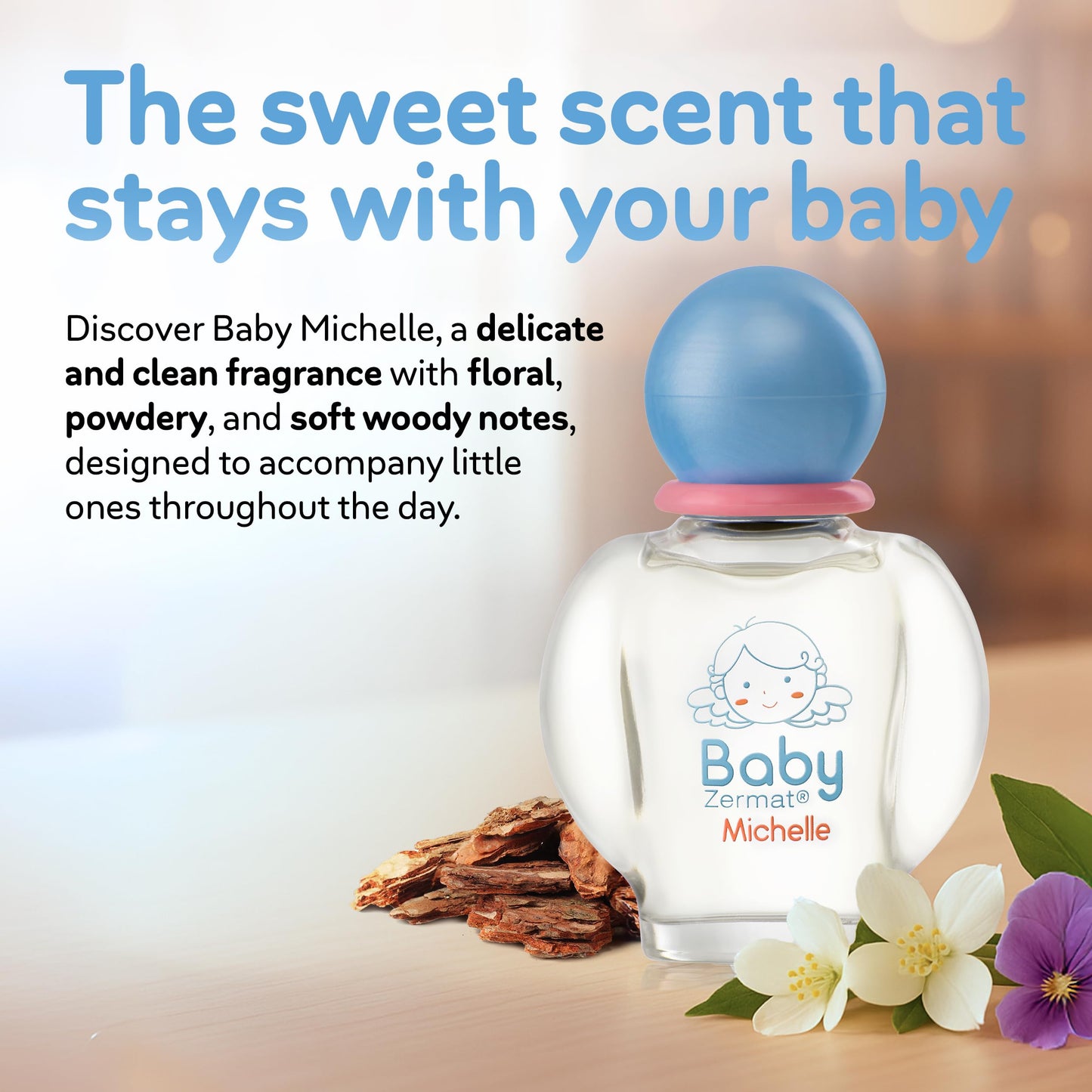 Zermat Baby Michelle | Baby Cologne Unisex Perfume | Paraben-Free & Hypoallergenic Gentle Formula | Long-Lasting Soft Floral Scents with Violets, Beauty & Personal Care Zermat