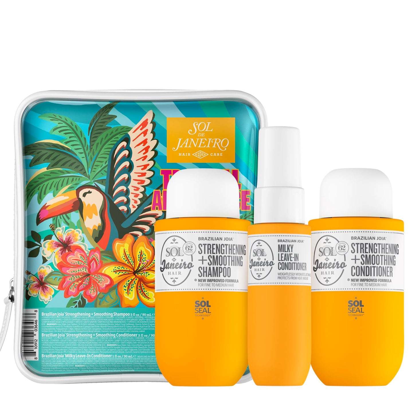 Sol de Janeiro Tropical Abundance Hair Repair Trio Travel Set | Jet Set | Sulfate Free Brazilian Joia Shampoo and Conditioner | Leave In Conditioner Beauty & Personal Care Sol de Janeiro