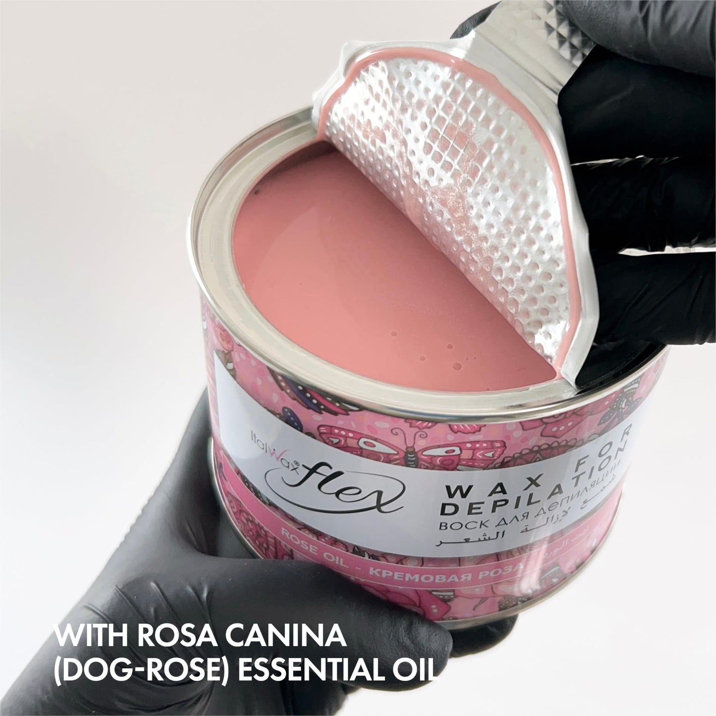 Italwax Flex Rose Oil - 14oz (397 g) - Soft wax tin for hair removal - Uncented - Liposoluble syntetic formulation - Ideal for waxing all body area Beauty and Personal Care Italwax