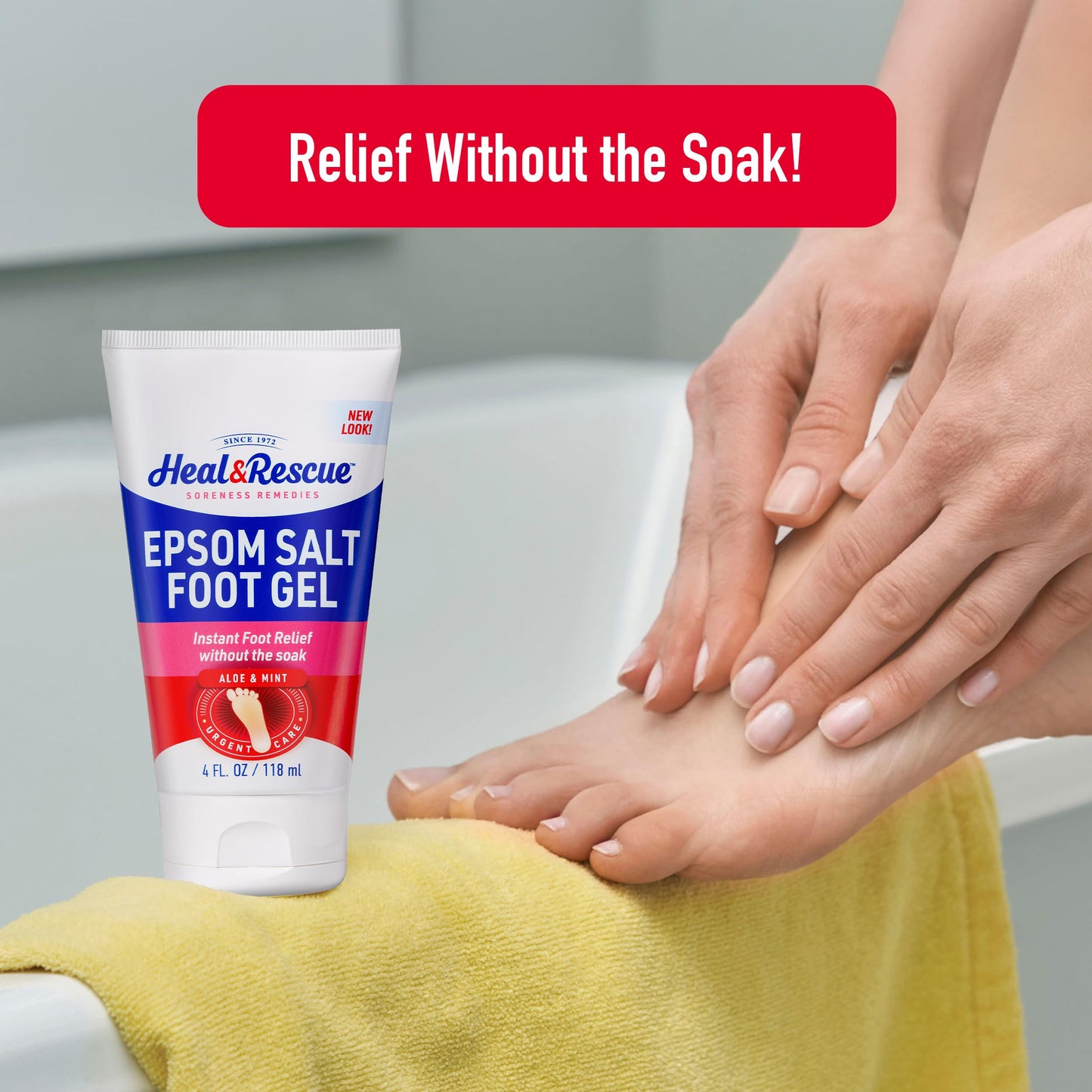Heal&Rescue Epsom Salt Foot Gel, 4 Ounce, Soothing Relief for Painful, Tired, Aching Feet, Ditch the Foot Bath for Instant Relief Beauty and Personal Care Heal&Rescue