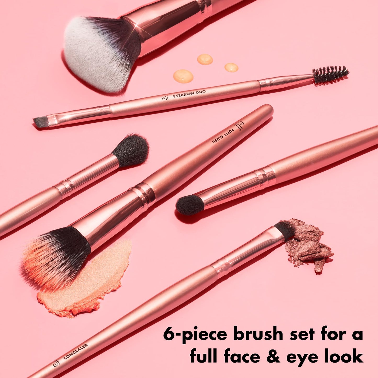 e.l.f. Flawless Face Kit, 6-Piece Brush Collection, Brushes For Face, Eyes & Brows, Vegan & Cruelty-Free Beauty & Personal Care e.l.f.