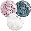 MainBasics Bath Shower Loofah Sponge Pouf Body Scrubber Exfoliator Body Wash Sponge (Set of 3, Airy Blossom) Beauty & Personal Care MainBasics