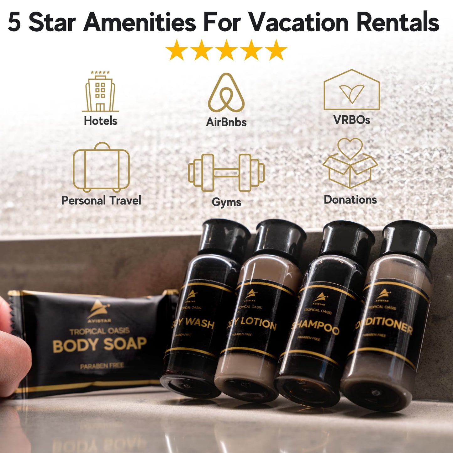 200 Piece Hotel Soap & Bulk Toiletries - Hotel Essentials for Guests - Hotel Shampoo & Conditioner Supplies for Guests, Hotel Toiletries Bulk Set Beauty & Personal Care Avistar