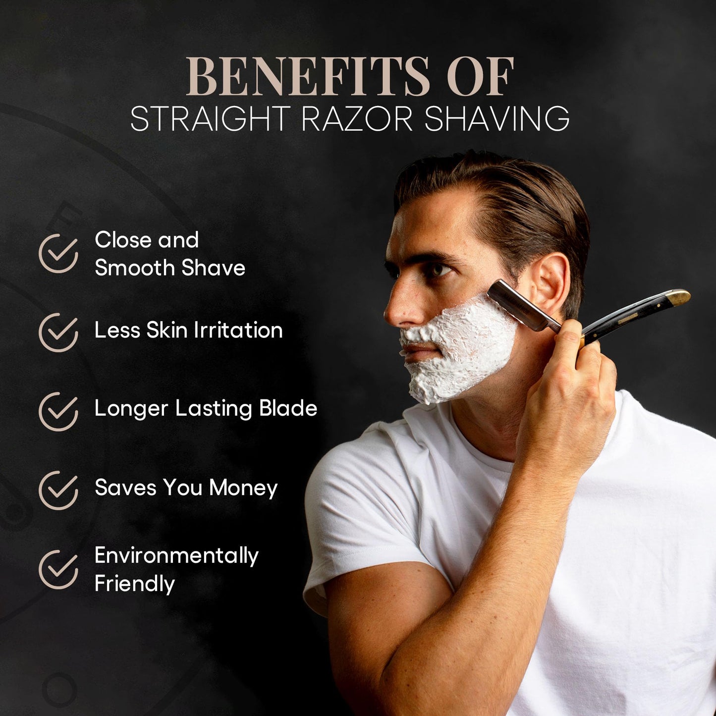 Naked Armor Straight Razor Kit - Solomon Japanese Carbon Steel Blade, Complete Straight Razor Shaving Kit for Men, Shave-Ready, Strop, Brush, Soap Beauty and Personal Care Naked Armor