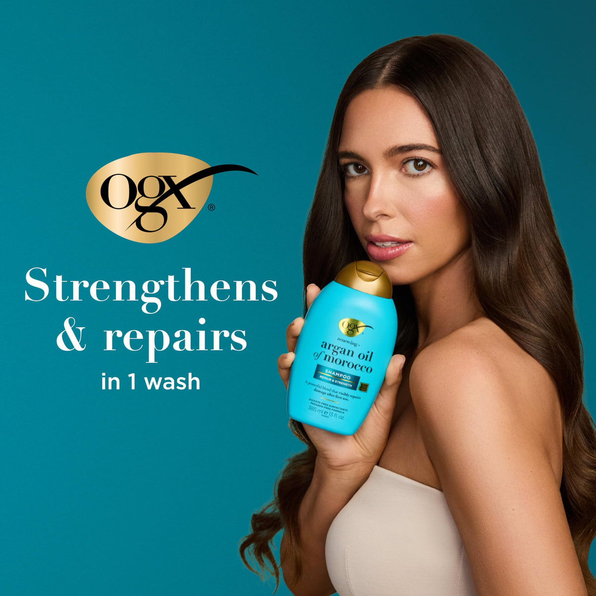 OGX Renewing + Argan Oil of Morocco Shampoo, Damage Repairing Shampoo & Argan Oil to Help Strengthen & Repair Dry, Damaged Hair, Paraben-Free Beauty & Personal Care OGX