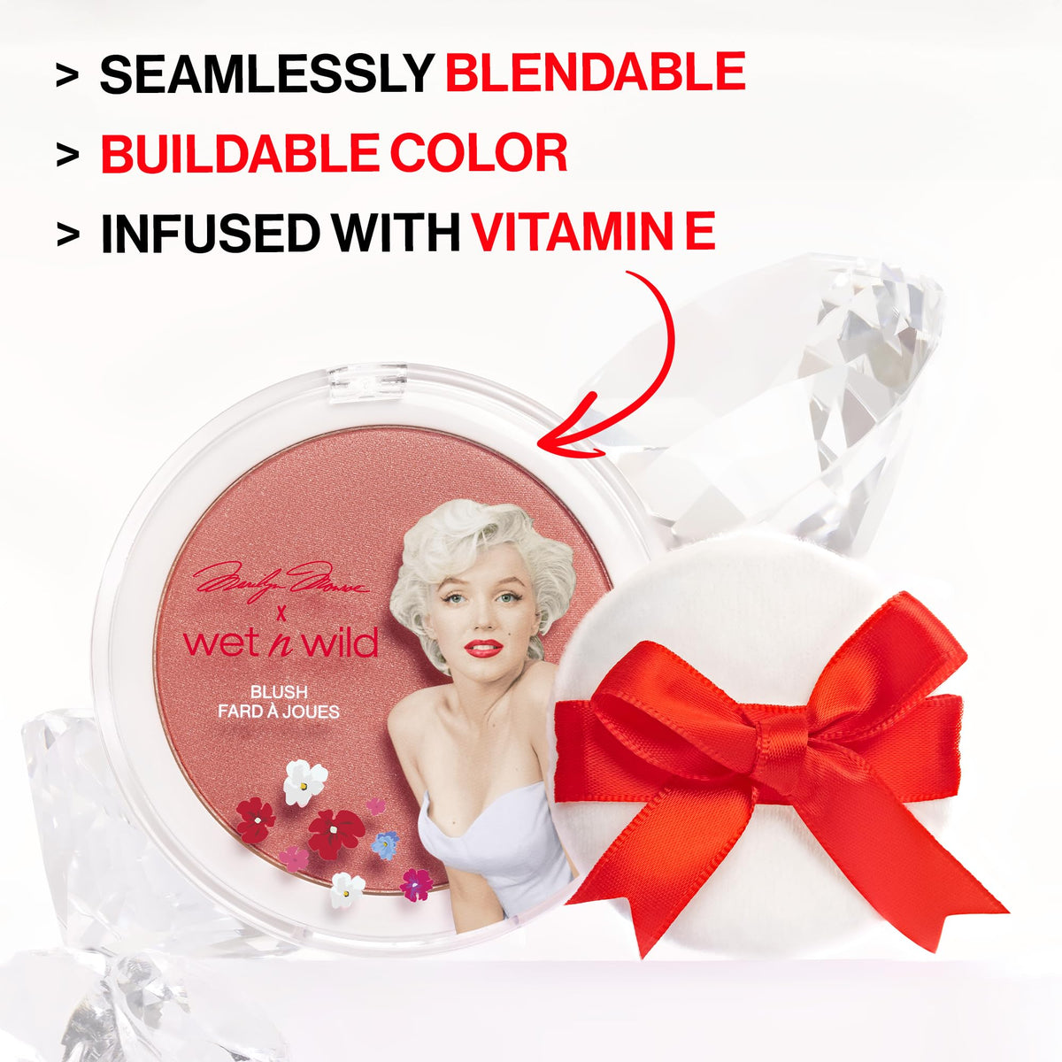 wet n wild Marilyn Monroe Collection Icon Blush - Velvety Pearlescent Powder Blush, Buildable & Blendable Formula Infused with Vitamin E, Includes Beauty & Personal Care wet n wild