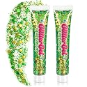 Green Face Glitter & Body Glitter Gel, Self-Adhesive Chunky Glitter Makeup for Face Body Hair, Easy Wash Off, Festival Rave Cosplay for Women Kids Beauty & Personal Care Bwhrmt