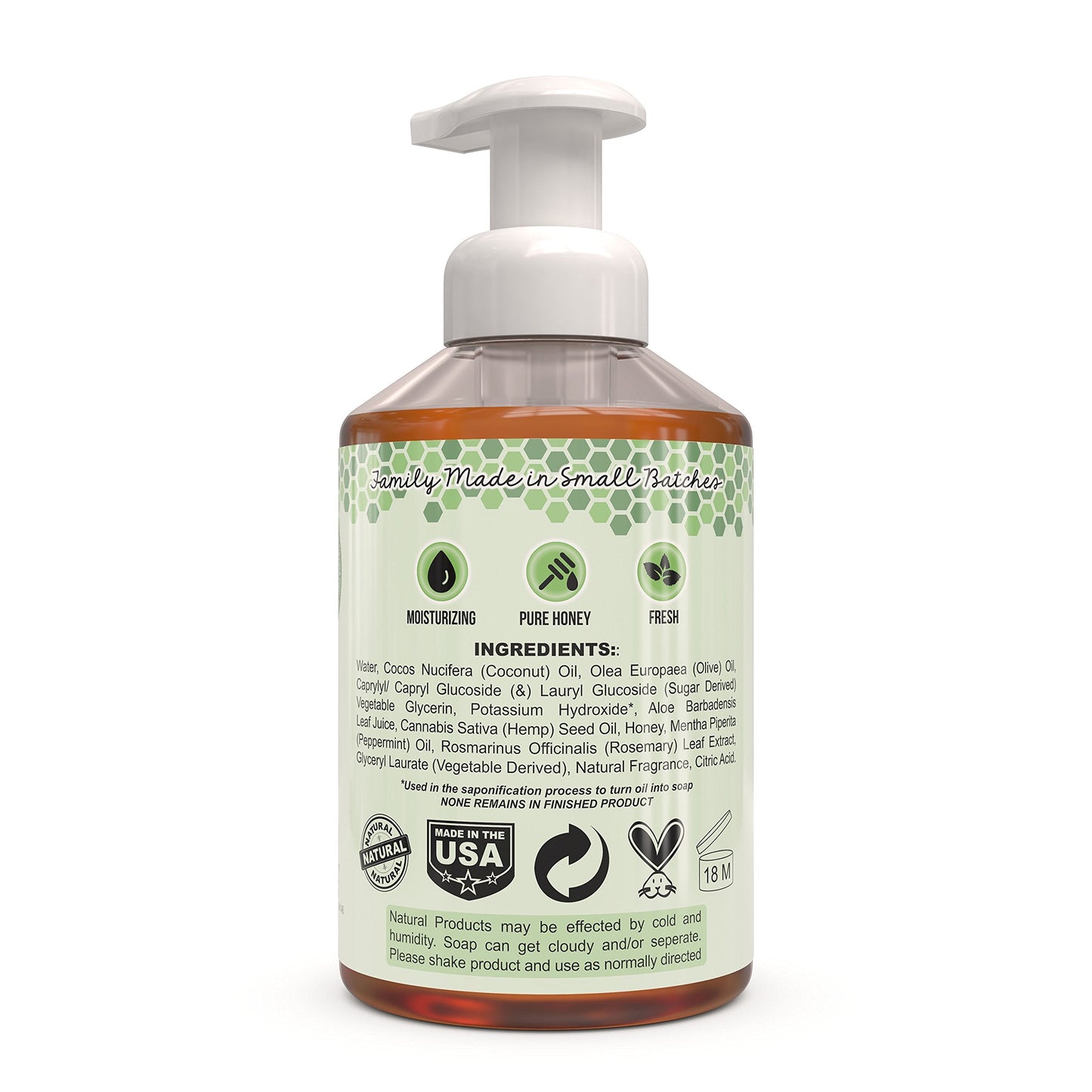 Beessential All Natural Foaming Hand Soap, Peppermint Essential Oils, Made with Moisturizing Aloe & Honey - Made in the USA, 16 oz Beauty & Personal Care Beessential