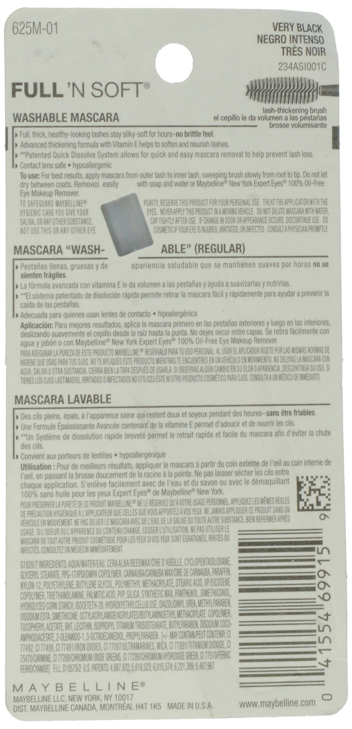 Maybelline New York Full 'N Soft Mascara, Very Black, 0.28 Oz.