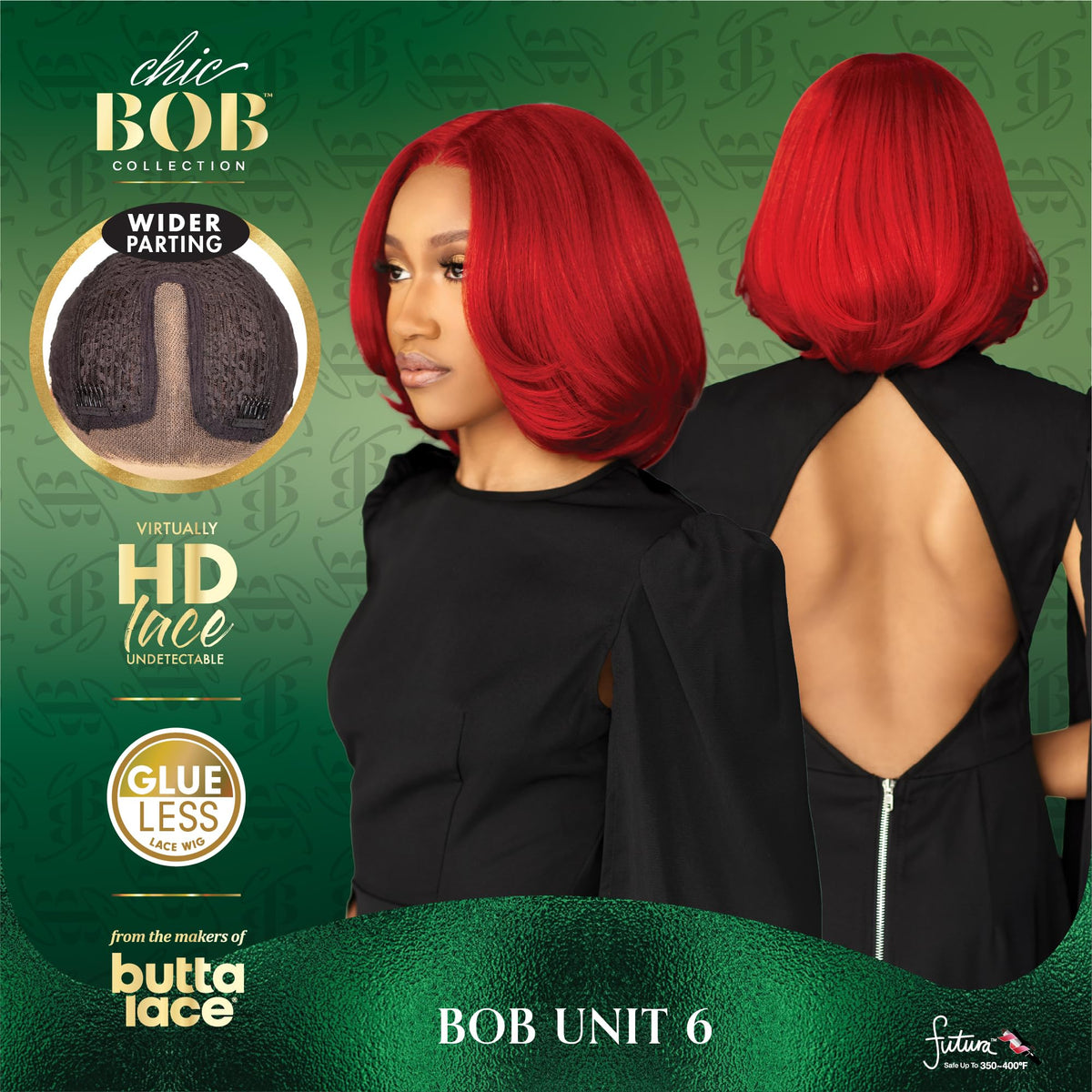 Sensationnel Chicbob Lace Frontwig-Bob Unit 6, 1B OFFBLACK