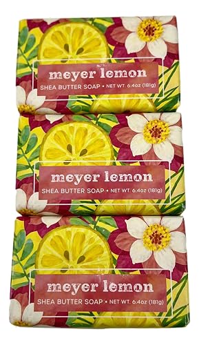 Greenwich Bay Trading Company Meyer Lemon Shea Butter Soap, 6.4 oz Bars, Set of 3 Beauty & Personal Care Greenwich Bay