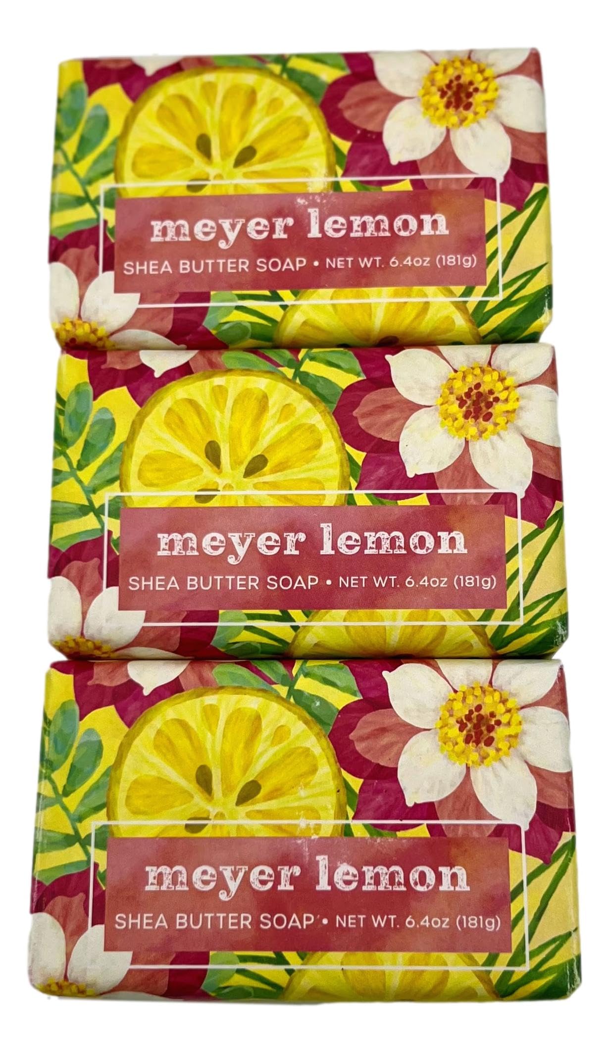 Greenwich Bay Trading Company Meyer Lemon Shea Butter Soap, 6.4 oz Bars, Set of 3 Beauty & Personal Care Greenwich Bay