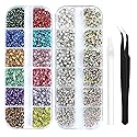4968Pcs Colorful Flatback Rhinestones for Bedazzling, 1.5-4mm White AB Small Rhinestones Kit, Flat Back Glass Crystals Gems Diamonds for Crafts Beauty & Personal Care MYYKO