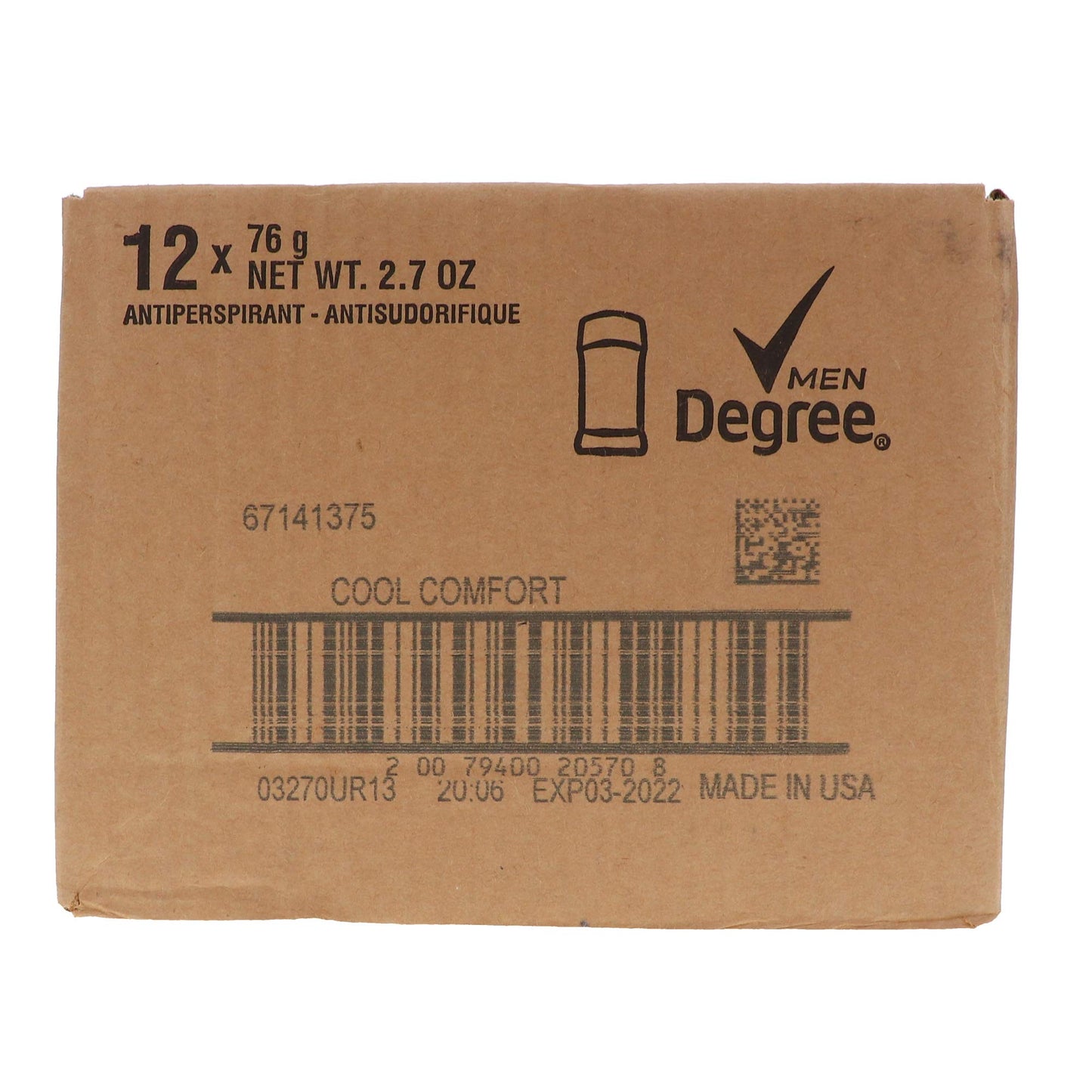 Degree Men Anti-perspirant, Cool Comfort 2.7 Oz (Pack of 12) Beauty and Personal Care Degree